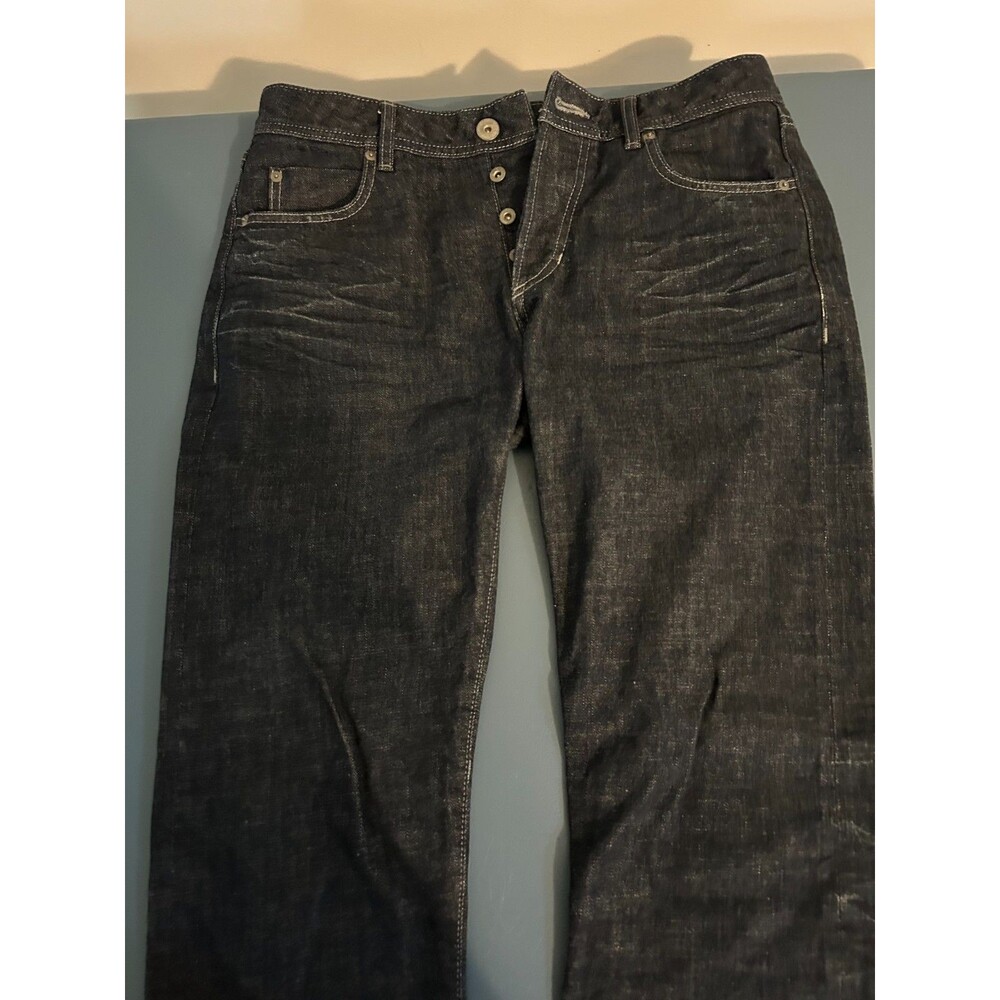 James Perse Selvedge Denim Jeans Standard Button Fly 32 x 29 Dark Blue Japan